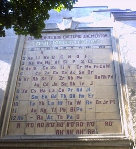 Мозаичное панно на здании в сквере ВНИИМ им. Д.И. Менделеева